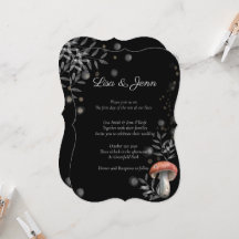 トワイライトマッシュルームコテージコア結婚式招待状