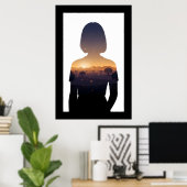 トワイライトモロッコデジタルダブル露光 ポスター (ホームオフィス)