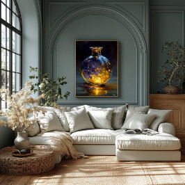 トワイライト花びら白熱［赤熱］光を放つ- Violet Essence inボトル キャンバスプリント