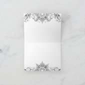 トワイレ ブラック アンド ホワイト ダマスク スワール ウェディング インビテーション (内部)