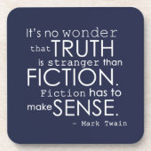 トワインの濃紺で置かれる文学的な引用文のコースター コースター (正面)