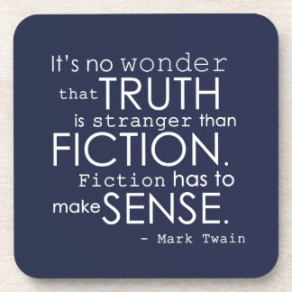 トワインの濃紺で置かれる文学的な引用文のコースター コースター