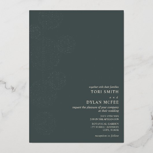 トワイングローブエメラ結婚ルドのフォイル招待状 箔招待状 (正面)