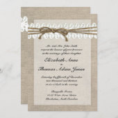トワイン素朴&レースバーラップ結婚式招待状 招待状 (正面/裏面)