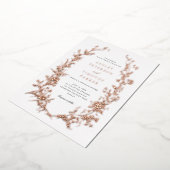 トワエレガントイルフローラ結婚リースバラ金ゴールド 箔招待状 (回転した状態)