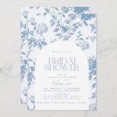 トワエレガントールデジュイブルーアジサイブライダルシャワー 招待状 (正面/裏面)