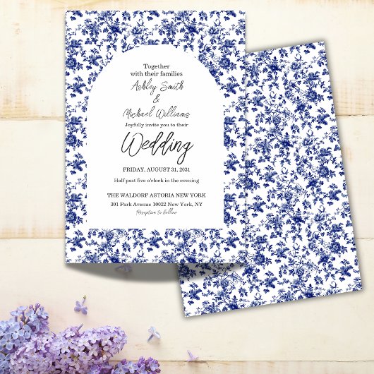 トワエレガントールデジュイブルーフローラフローラ結婚ズ 招待状