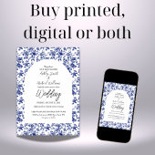 トワエレガントールデジュイブルーフローラフローラ結婚ズ 招待状