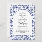 トワエレガントールデジュイブルーフローラフローラ結婚ズ 招待状 (正面)