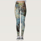 トワックトマン作「滝」ヴィンテージ印象派 レギンス (正面)