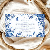 トワビクトリアンールヴィンテージブルーフローラ結婚ズ エンクロージャーカード