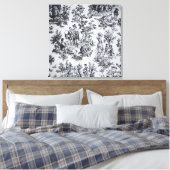 トワフランスのイル・ド・ジュイ黒エレガント白 キャンバスプリント (インサイチュ (寝室))