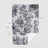 トワフランスのイル・ド・ジュイ黒エレガント白 ゴルフタオル (インサイチュ)