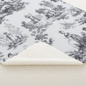 トワフランスのイル・ド・ジュイ黒エレガント白 シェルパブランケット (3/4)