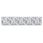 トワフランスのイル・ド・ジュイ黒エレガント白 ショートテーブルランナー (横)