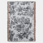 トワフランスのイル・ド・ジュイ黒エレガント白 スローブランケット (正面縦)