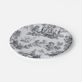 トワフランスのイル・ド・ジュイ黒エレガント白 ペーパープレート (アングル)