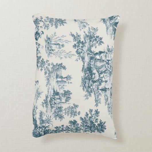 トワフランスのイル・ド・ジュイ・セージ緑エレガント緑色 アクセントクッション (裏面(縦))