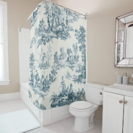 トワフランスのイル・ド・ジュイ・セージ緑エレガント緑色 シャワーカーテン