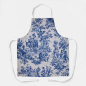 トワフランスのイル・ド・ジュイ・ブルーエレガントと白 エプロン (正面)