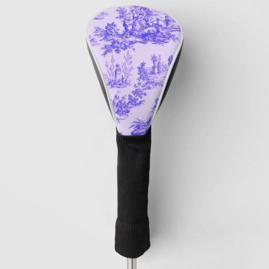 トワフランスのイル・ド・ジュイ・ブルーエレガントと白 ゴルフヘッドカバー (正面)