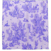 トワフランスのイル・ド・ジュイ・ブルーエレガントと白 シャワーカーテン (正面)