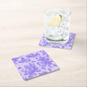 トワフランスのイル・ド・ジュイ・ブルーエレガントと白 スクエアペーパーコースター (インサイチュ)