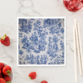 トワフランスのイル・ド・ジュイ・ブルーエレガントと白 スタンダードランチョンナプキン (インサイチュ)