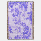 トワフランスのイル・ド・ジュイ・ブルーエレガントと白 スローブランケット (正面縦)