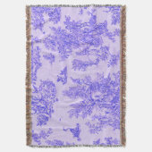 トワフランスのイル・ド・ジュイ・ブルーエレガントと白 スローブランケット (正面縦)