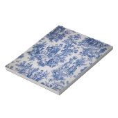 トワフランスのイル・ド・ジュイ・ブルーエレガントと白 ノートパッド (回転)