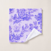 トワフランスのイル・ド・ジュイ・ブルーエレガントと白 バスタオルセット (ウォッシュタオル)