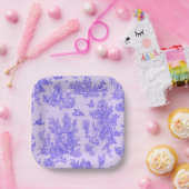 トワフランスのイル・ド・ジュイ・ブルーエレガントと白 ペーパープレート (パーティー)