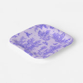 トワフランスのイル・ド・ジュイ・ブルーエレガントと白 ペーパープレート (傾斜あり)