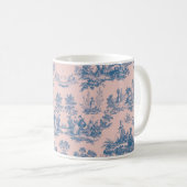 トワフランスのイル・ド・ジョイ・ブルーとピンクエレガント色 コーヒーマグカップ (正面右)