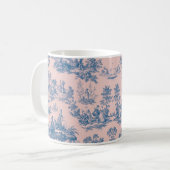 トワフランスのイル・ド・ジョイ・ブルーとピンクエレガント色 コーヒーマグカップ (正面左)