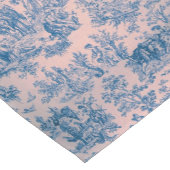 トワフランスのイル・ド・ジョイ・ブルーとピンクエレガント色 ショートテーブルランナー (コーナー)