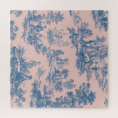 トワフランスのイル・ド・ジョイ・ブルーとピンクエレガント色 ジグソーパズル (横)