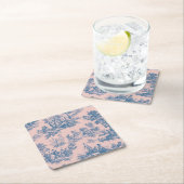 トワフランスのイル・ド・ジョイ・ブルーとピンクエレガント色 スクエアペーパーコースター (インサイチュ)