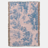 トワフランスのイル・ド・ジョイ・ブルーとピンクエレガント色 スローブランケット (正面縦)
