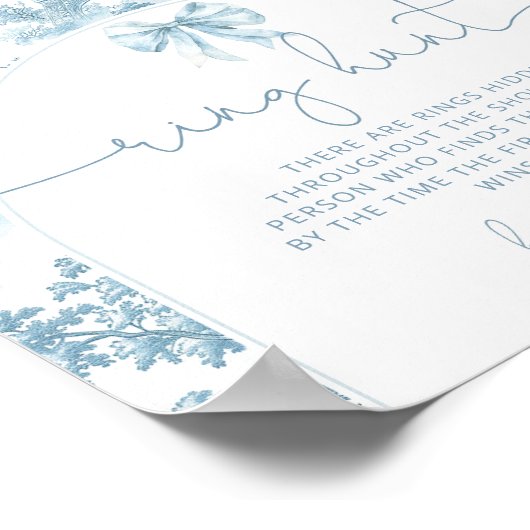 トワフランスのールデジュイリング狩りブライダルシャワーゲーム ポスター (角)