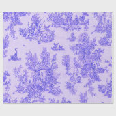 トワフランスのール・ド・ジュイ・ブルーとホワイト・デコプティブ ラッピングペーパー (フラット)