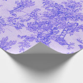 トワフランスのール・ド・ジュイ・ブルーとホワイト・デコプティブ ラッピングペーパー (角)