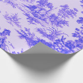 トワフランスのール・ド・ジュイ・ブルーとホワイト・デコプティブ ラッピングペーパー (角)