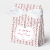 トワル コケット ピンク リボン ウェディングシャワー フェイバーボックス (正面サイド)