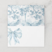 トワル ダスティーブルー フレンチボウ ブライダルシャワー プレイスカード (外部開封)