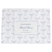 トワル ブルー ボウ タイング ザ ノット ブルー ブライダル シャワー ラージペーパーバッグ (正面)