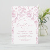 トワールサファリ ピンクの女の子 洗礼招待状 招待状 (スタンド正面)