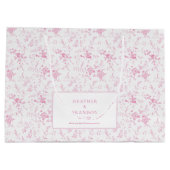 トワール クラシック ヴィンテージ フラワーピンク ウェディング ラージペーパーバッグ (裏面)