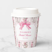 トワール コケット ピンク リボン ウェディング シャワー ギフト 紙コップ (正面)